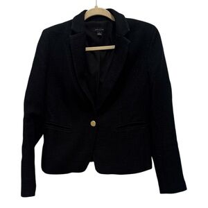 Ann Taylor Elegant Black Blazer with Gold Accent Size 6